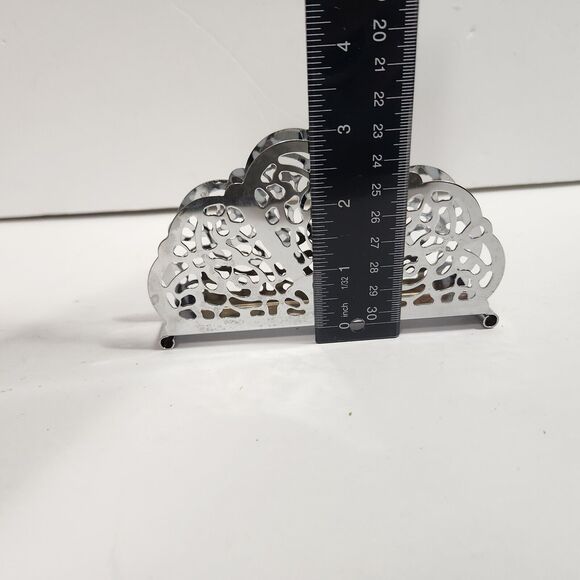 VTG 1971 Irvinware Made In USA Silver/Chrome  MCM  Napkin Holder Lace #11550 - Picture 11 of 11